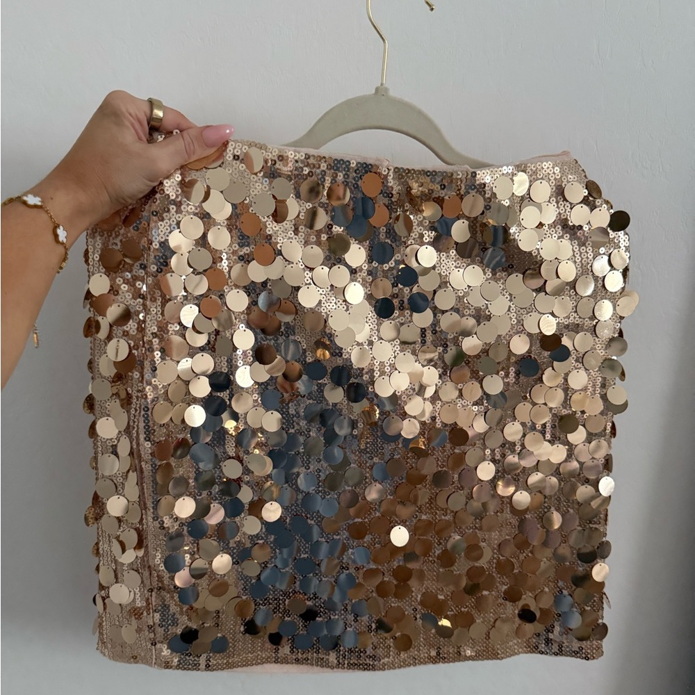Sequin Mini Skirt - Gold
